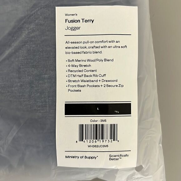 NWT Ministry Of Supply Women’s Fusion Terry Jogger in Indigo Heather Size L - Picture 4 of 16
